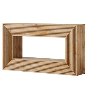 Dexmalle Natural Farmhouse Rectangular Console Table with Open Storage - 1 of 4