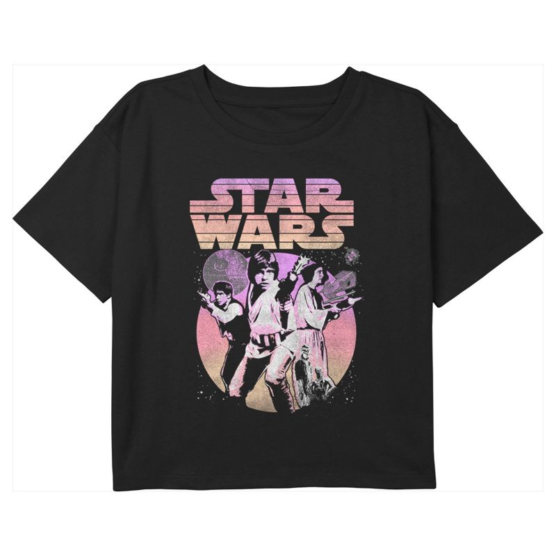Girl's Star Wars Classic A New Hope Poster Crop T-Shirt, 1 of 4