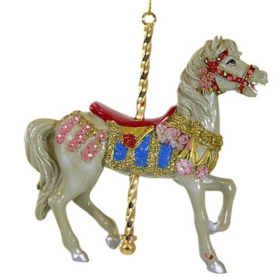 Kurt S. Adler 4.5 Inch Carousel Animal Ornament Ornate Saddles Gold ...