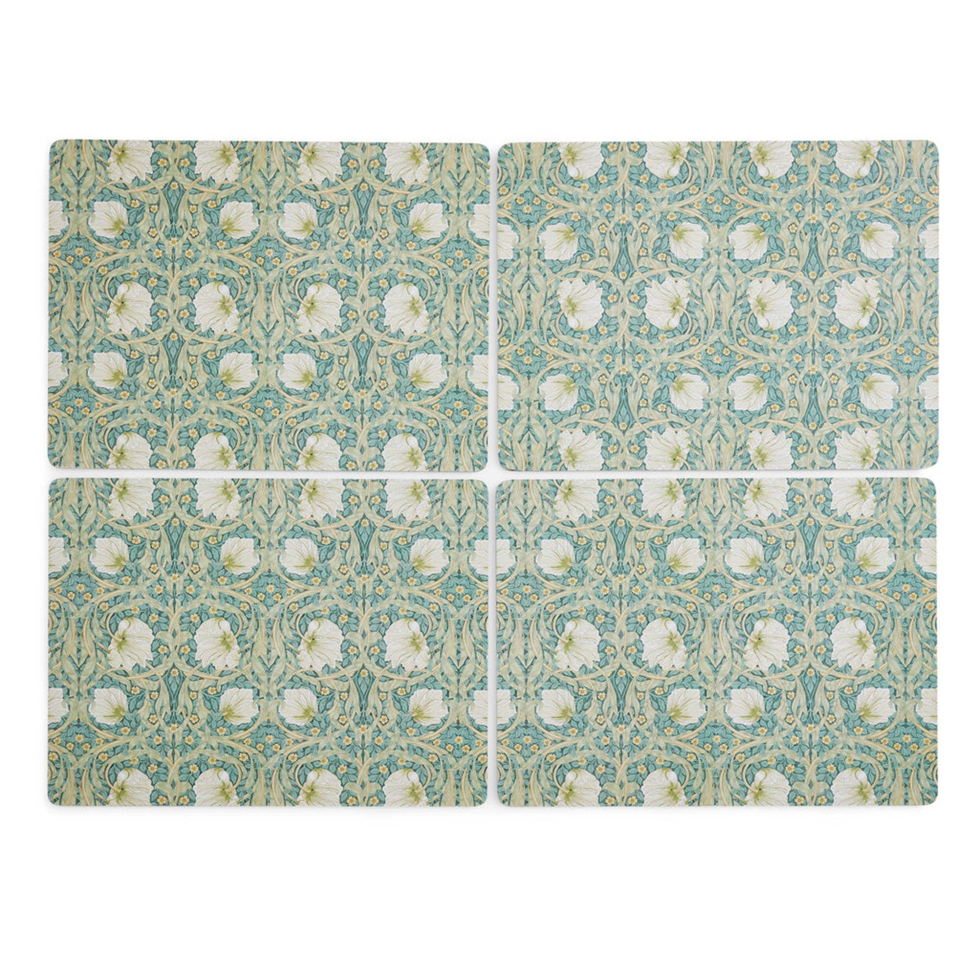 Pimpernel Morris & Co Privat Blue Placemats, Set of 4 – Heat-Safe Table Mats with Floral Design