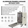ZACHVO 20-Inch Aluminum Carry-On Luggage, 22×14×9 Airline-Approved Hardshell Suitcase with Front Compartment, Spinner Wheels, TSA Lock – Grey - 2 of 4