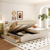 Queen Size & Twin XL Size Upholstered Platform Bed with Hydraulic Storage System, Drawer, Bedhead Storage Shelf and USB Ports, 4L -ModernLuxe - 3 of 4