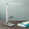 360 Lighting Jett Modern Desk Lamp 16 1/2" High Silver with USB Port and Nightlight LED Dimmer Touch On Off for Bedroom Bedside Nightstand Family Home - 2 of 4