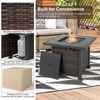Tangkula 6 Piece Patio Wicker Conversation Set, Outdoor Rattan Sofa Set w/ 32" Propane Fire Pit Table, 50,000 BTU Heat, Tempered Glass Tabletop Black/Navy Blue/Red/Turquoise/Off White - 4 of 4