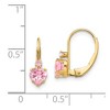 Black Bow Jewelry Kids Pink Cubic Zirconia Heart Lever Back Earrings in 14k Yellow Gold - 3 of 4