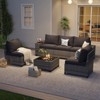 Aoxun 6-Piece Patio Furniture Set with Thick Cushions, Wide Armrests, Modular Wicker Sectional & Waterproof Cover for Backyard, Garden, Deck - 2 of 4
