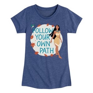 Girls' - Disney Princess - Pocahontas Follow Your Own Path Fitted Short Sleeve Graphic T-Shirt - 1 of 4