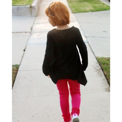 City Threads Cotton Soft Jersey Girls Long Sleeve Shark Bite Tunic | Forest Green - 4Y — фото 3