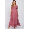 Pinkblush Mauve Swiss Dot Square Neck Smocked Maternity Maxi Dress - 4 of 4