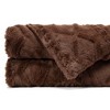 Chanasya Cable Knit Embossed Faux Fur Throw Blanket - Reverse Mink - 4 of 4