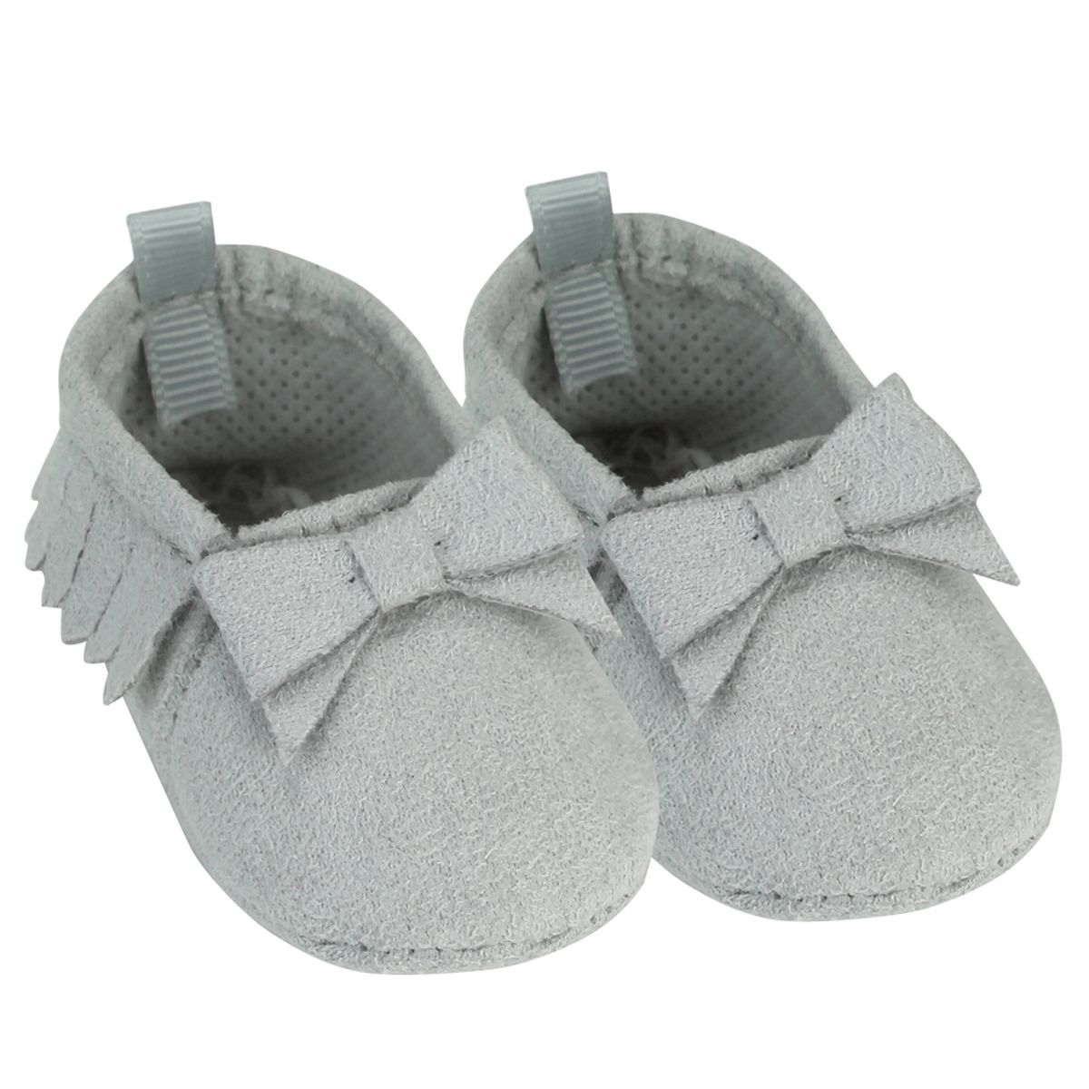 Sophia’s Small Adorable Mix & Match Suede Slip-On Moccasin Ballet Flat Shoes with Fringe Details and Bows for 15” Baby Dolls