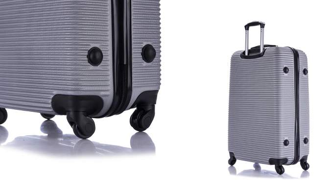 InUSA Royal Lightweight Hardside Large Checked Spinner Suitcase, 2 of 9, play video