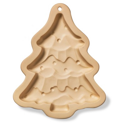 tagltd Christmas Fir Tree Porcelain Cookie Mold Stamp Decoration