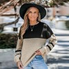 Women's Chic Color Block Black and Beige Knit Sweater - Cupshe - 2 of 4