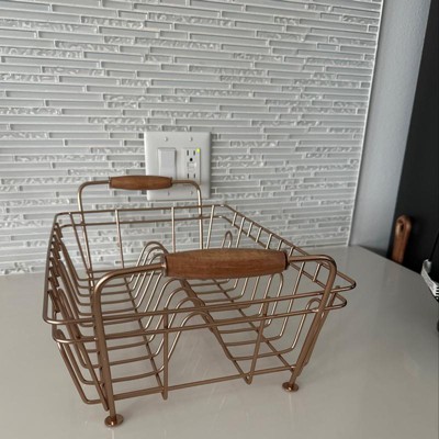 Metal Drying Rack Copper Finish Hearth Hand With Magnolia Freestanding Iron Wood Countertop Kitchen Organizer Target