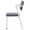 TiramisuBest Grey & White Fabric Open-Back Office Chair: Breathable, Padded Seat, Metal Frame - 3 of 4