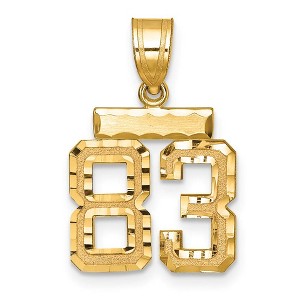 Black Bow Jewelry 14k Yellow Gold, Varsity Collection, Small D/C Pendant Number 83 - 1 of 3