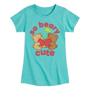 Girls' - Instant Message - So Beary Cute -Youth Girls Short Sleeve T-Shirt Fitted Short Sleeve Graphic T-Shirt - 1 of 4