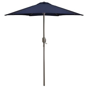 Northlight 7.5ft Outdoor Patio Market Umbrella with Hand Crank, Midnight Blue - 1 of 4