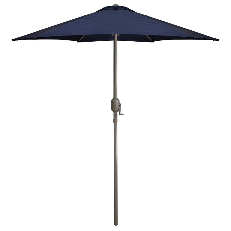 Northlight 7.5ft Outdoor Patio Market Umbrella with Hand Crank, Midnight Blue, 1 of 6
