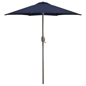 Northlight 7.5ft Outdoor Patio Market Umbrella with Hand Crank, Midnight Blue