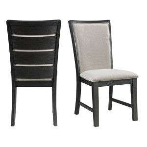 2pc Jasper Dining Slat Back Side Chair Set Black - Picket House Furnishings: Upholstered, Modern Style - 1 of 4