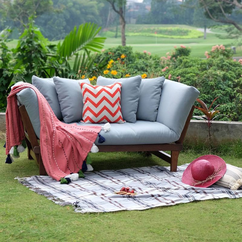 Cambridge Casual Westlake Convertible Mahogany Outdoor Patio Daybed with Cushion, 1 of 15