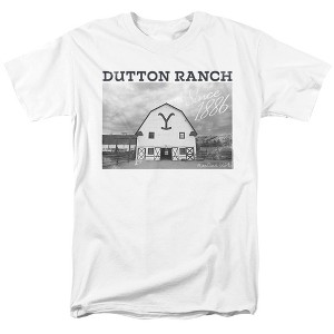 Yellowstone Dutton Barn Adult T-Shirt White - 1 of 4