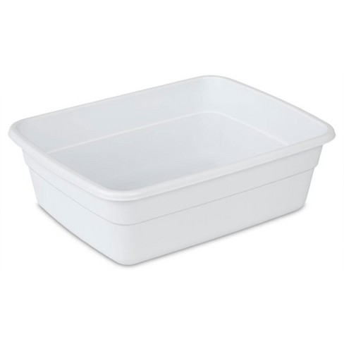 Sterilite Small Portable Rectangle Plastic Heavy Duty Reinforced Plastic 8  Qt Kitchen Dish Pan Basin Container For Dishware & Laundry, White (36 Pack)  : Target