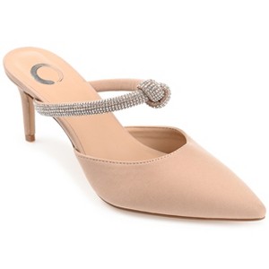 Journee Womens Lunna Mules Mid Stiletto Pointed Toe Pumps - 1 of 4