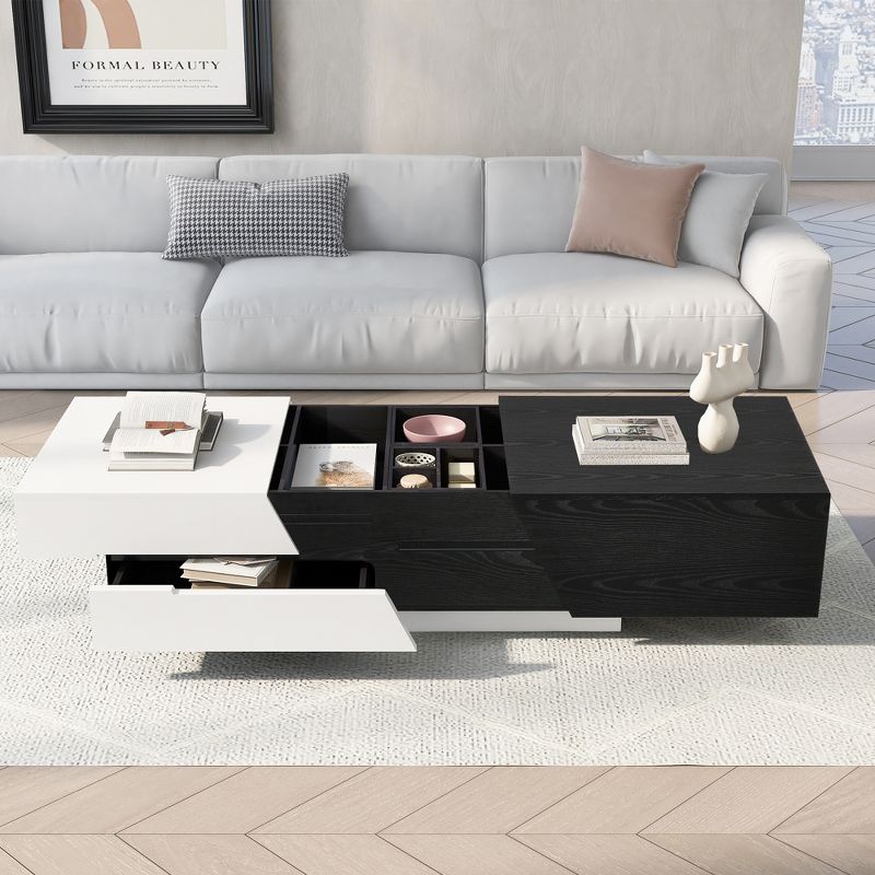 Modern Extendable Sliding Top Coffee Table With Storage - ModernLuxe, 2 of 10