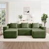 RISOKEYS Modular 3 Seat U Shape Sectional Boneless Sofa - Corduroy Cloud Sectional Couch with Deep Seat, Throw Pillows & 2 Movable Ottomansv - 2 of 4