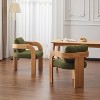 Okak Modern Dining Chairs with Pillow Back Set of 2, Solid Wood Frame, Fabric Armchairs Kitchen Side Chairs for Living/Dining Room - 2 of 4