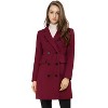 Allegra K Women's Elegant Notched Lapel Double Breasted Long Sleeve Winter Overcoat - 2 of 4