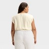 Women's Modern Gauze V-Neck Blouse - A New Day™ - 2 of 3