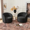 KINWELL 34" Wide Upholstered Swivel Accent Barrel Chair (Set of 2) - 4 of 4