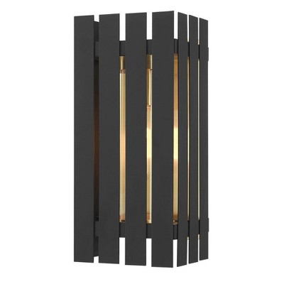 Livex Lighting Greenwich 1 - Light Wall Light in  Black/Satin Brass