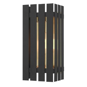 Livex Lighting Greenwich 1 - Light Wall Light in  Black/Satin Brass - 1 of 4