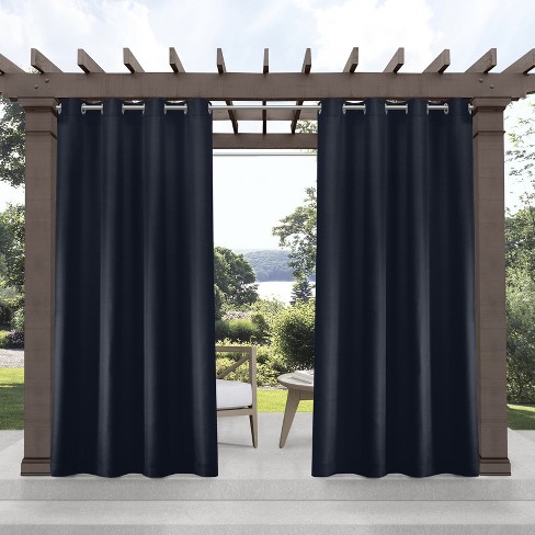 Exclusive Home Loha Linen Grommet Top Curtain Panel Pair, Winter White, 54x84