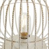 12" x 10" Modern Metal Caged Candle Holder with Led Light Bulb Center White - Olivia & May: Indoor Elegant Lantern - 4 of 4