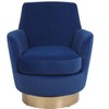 TOAOTBNBO Oversized Swivel Accent Chair with Ergonomic Rounded Armrests, Barrel Chair with Gold Stainless Steel Base Sofa Chair for Hotel - 2 of 4