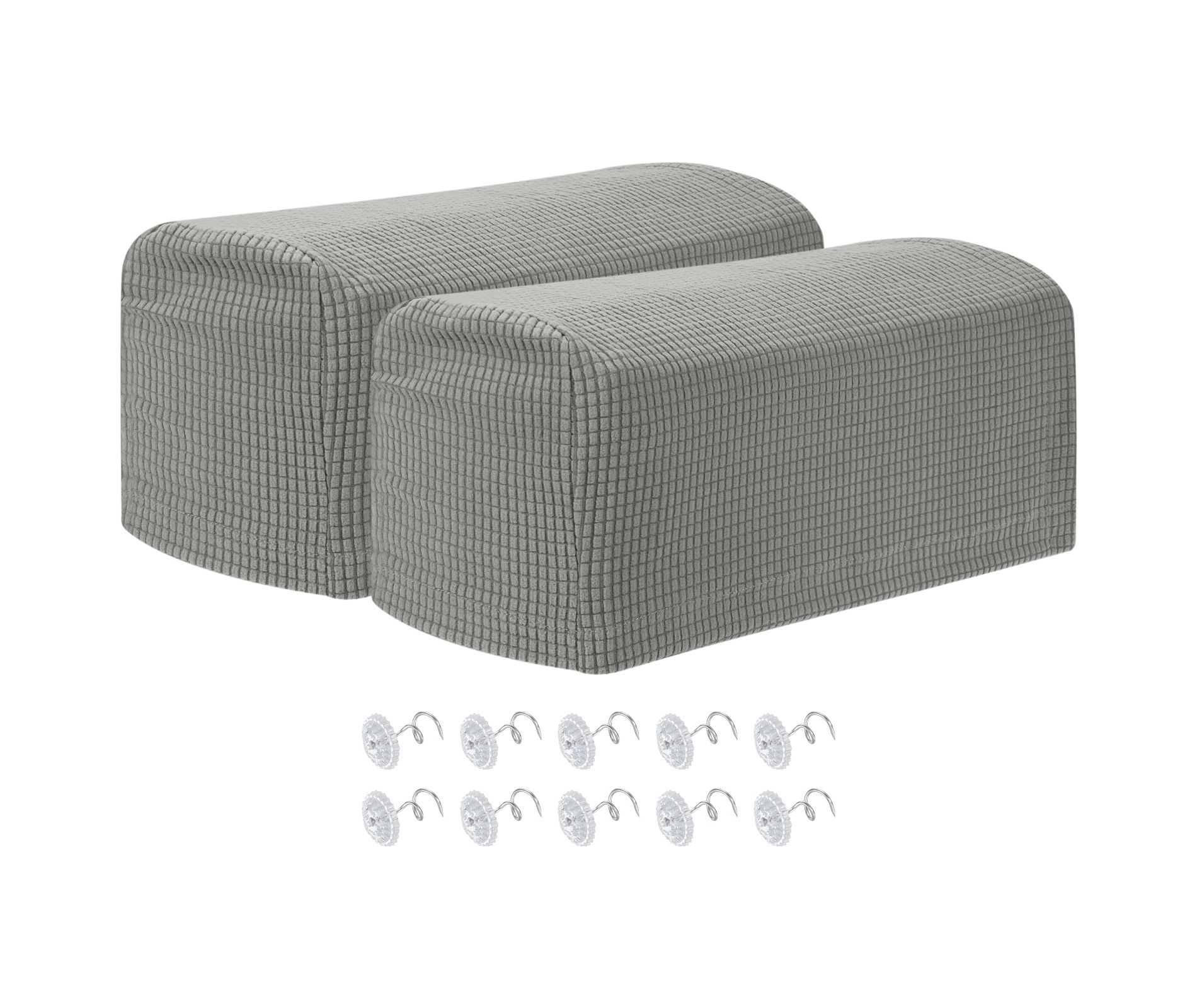 Unique Bargains Anti-Slip Stretch Couch Armrest Slipcovers 2 Pcs Taupe