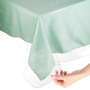 Clear Plastic Table cover, with Edge. - 1 of 3