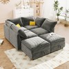 126" Modular U-Shaped Sectional Sofa with Storage Seat, Faux Double-Layer Cushions, 6-Piece Free combination Sofa Bed - 2 of 4