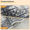 Coucheta Washable Runner Rug, Non-Slip Low-Pile Kitchen Bathroom Rug, Border Carpet for Hallway Bedroom Laundry, Multi-Color & Size - 4 of 4