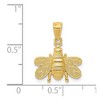 Black Bow Jewelry 14k Yellow Gold 15mm Textured Bee Pendant - 4 of 4