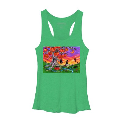 Women's Design By Humans WAITING FOR HALLOWEEN By Buddyforme Racerback Tank Top