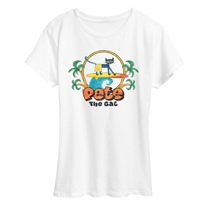 Women's - Pete the Cat - Retro Surf Short Sleeve Graphic T-Shirt - 1 of 4