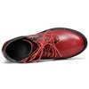 BLISSFUL STEP Women's Round Toe Chunky Heel Lug Sole Lace Up Zipper Combat Boots - 4 of 4