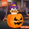 Joyfy 5FT Halloween Inflatables Outdoor Decorations, Animated Inflatable Ghost on Pumpkin with LEDs for Halloween Outdoor Yard Lawn Garden Decoration - 3 of 4